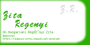 zita regenyi business card